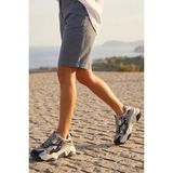 Marjin Kadın Sneaker Yüksek Taban Bağcıklı Spor Ayakkabı Edisa Lacivert Suni Deri Termo Taban