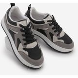 Marjin Kadın Sneaker Yüksek Taban Spor Ayakkabı Aryan Füme Süet