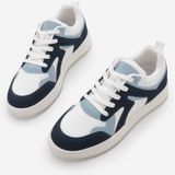 Marjin Kadın Sneaker Yüksek Taban Spor Ayakkabı Aryan Lacivert Süet