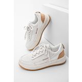 Marjin Kadın Sneaker Yüksek Taban Spor Ayakkabı Loske beyaz