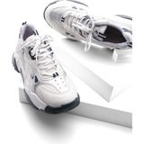 Marjin Kadın Yüksek Taban Sneaker Bağcıklı Spor Ayakkabı Suni Deri Gümüş Renk 4 cm Düz Taban