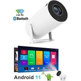 Marka Aksesuar Heaven House Taşınılabilir Projeksiyon Projektör Cihazı LED 4K Projektör Evde Sinema Keyfi - Beyaz