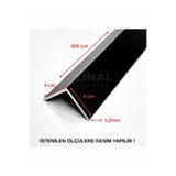 Marka Alüminyum Köşe Profili Alüminyum Köşebent L Profil SİYAH 4 CM X 4 CM X 600 Cm
