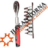Marka Arm Deliksiz Lokmalı Torx Takımı 1/4 Uzatmalı Küçük Lokma Cırcır Kolu