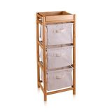 [marka] Bambu 3 Bez Çekmeceli Düzenleyici Dolap Raf 90x35x30 Cm