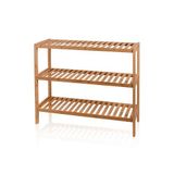 [marka] Bambu 3 Katlı Düzenleyici Dolap Raf Ayakkabılık 70x59x26 Cm