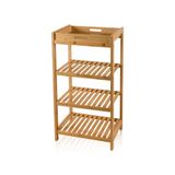 [marka] Bambu 4 Katlı Tepsili Düzenleyici Dolap Raf 75x40x30 Cm
