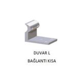 Marka Duvar L Bağlantı Kısa Aluminyum Küpeşte - Korkuluk Aksesuarı Mobilya Bağlantı Elemanları Beyaz Belir