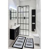 Marka Halı Dijital Baskılı Kaydırmaz yikanabilir Hoja 2li Banyo Halısı Paspas Klozet Takımı