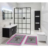 Marka Halı Dijital Baskılı Pembe Fil Desenli Yıkanabilir Kaymaz Taban 2li Banyo Halısı Paspas Klozet Takım