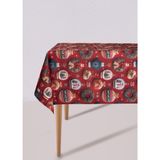 [marka] Modern Figür Desenli Masa Örtüsü 150x240 Cm Kırmız