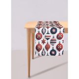 [marka] Modern Figür Desenli Runner 45x140 Cm Beyaz