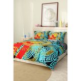 Marka Nevresim Takımı Çift Kişilik Pamuklu Saten Kumaş 6 Parça 3D Dijital Baskı Duvet Cover Set Model NO:105 - Renkli - 200 x 220 cm