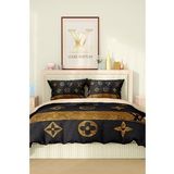 Marka Nevresim Takımı Çift Kişilik Pamuklu Saten Kumaş 6 Parça 3D Dijital Baskı Duvet Cover Set Model No:77