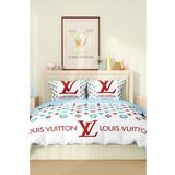 Marka Nevresim Takımı Çift Kişilik Pamuklu Saten Kumaş 6 Parça 3D Dijital Baskı Duvet Cover Set Model No:82