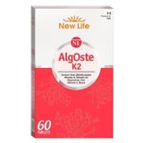 Marka New Life Algoste K2 60 Tablet Beyaz Çikolata - Çilek Aromalı Kalsiyum ve Vitamin D, K2 İçerir - standart