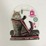 Marka Pati Siyah Beyaz Kırmızı Çizgili Kedi Gezdirme Tasması