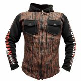 Marka Sepeti Çizgili Kompakt İki Iplik Şardonlu Erkek Sweatshirt Penye Slim Fit (Turuncu, M)
