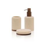 [marka] Travertine Banyo Seti Bej 3 Parça