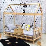 Markaawm Çocuk Karyola Doğal Çam Montessori Yatak Bebek Beşiği 80x180