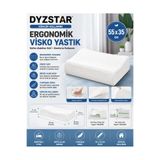 Markaawm DYZSTAR Ergonomik Visko Boyun Yastığı 55x35 cm Nefes Alabilen Kılıflı Konforlu Uyku Yastığı Beyaz