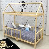 Markaawm Montessori Yatak Çatılı Karyola Doğal Çam Eda 120X200
