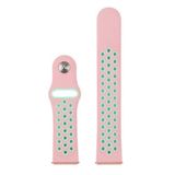Markacase Apple Watch Series 1 2 3 42 mm Uyumlu Delikli Silikon Kordon Mor Yeşil (L)