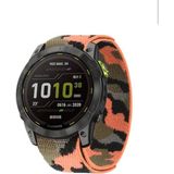 Markacase Garmin Quatix 5 22MM kamuflaj Kordon - Turuncu Kamuflaj