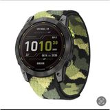 Markacase Garmin Quatix 5 (22MM) Titanyum Alaşımlı Kordon - Yeşil Kamuflaj