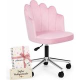 Markaelz Işıltı Ofis/çalışma Sandalyesi(Baby Face Kumaş)KROM METAL AYAK - Pembe