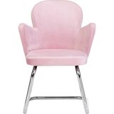 Markaelz Krom Metal Ayaklı Kelebek Sandalye Misafir Koltuğu Bekleme Koltuğu - Pembe