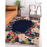 Markaev Kilim, Gül Desenli, Siyah, 80X150