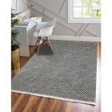 MarkaEv Siyah Çizgili Modern 80x300 cm Kilim