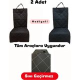 Markaflex 2 Adet Araba Oto Araç Koltuk Kılıfı Örtüsü Sıvı Geçirmez Evcil Hayvan Kedi Köpek Ön Koltuk Örtü - Siyah