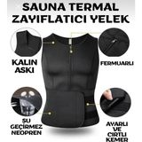 Markaflex Bölgesel İncel Korse | Termoform Erkek Kadın Sauna Yeleği | Üst Karın Eritici Shapewear Yardımcı Sporcu Yeleği - Standart - Siyah
