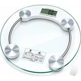 Markafox Dijital Cam Baskül Terazi 180 kg LCD Ekran 30X30 cm Yuvarlak Cam Banyo Tartısı I11-026 - Renkli