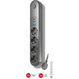 Markafox Termal Akım Korumalı USB ve Type-C 2.1A Şarj Çıkışlı 10A 2500W 4'lü Uzatma Grup Priz Siyah 2 M 3402