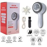 Markafox USB Şarjlı Altı Bıçaklı Tiftik Temizleme Makinesi Kumaş Tüy Alma Cihazı Hızlı Kolay Güvenli Temizlik - Beyaz