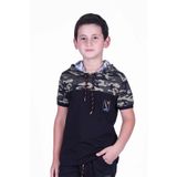 Markahit Kamuflaj Desenli Kapşonlu Haki Erkek Çocuk T-shirt 00288
