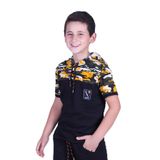Markahit Kamuflaj Desenli Kapşonlu Sarı Erkek Çocuk T-shirt 00288