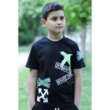Markahit x Baskılı %100 Pamuk Erkek Çocuk T-Shirt 9-16 Yaş - Siyah
