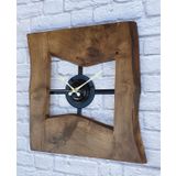 Markakanvas Doğal Masif Ahşap Kare Duvar Saati 50x50cm MKS4RSiZA