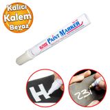 Markalama Kalemi Markor Kalici Isaretleyici Marker Beyaz Kalem Metal Plastik Cam Ahsap Yuzey