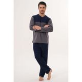 Markalinda 3122 Gri Büyük Beden %100 Pamuk Erkek Pijama Takımı
