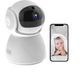Markalonya CM-12 IP Bebek Güvenlik Kamerası, 360 Derece Dönebilen, 5MP HD Görüntü, Wifi Bağlantılı, Gece Görüşlü, Sesli İletişim, Plastik Gövde, Masa Üstü Montaj, İç Mekan