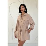 Markano Çıtçıtlı Tünelli Gömlek - S - Vizon