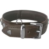 Markapet Deri Doğal Taşlı Köpek Boyun Tasması 33-37 cm X-Small Kahverengi