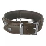 Markapet Deri Doğal Taşlı Köpek Boyun Tasması 44-50 cm Medium Kahverengi