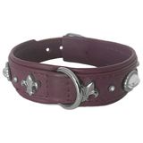 Markapet Deri Parlak Taşlı Köpek Boyun Tasması 28-32 cm X-Small Mor