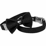 Markapet Kadife Papyonlu 20-32 cm Siyah Kedi Boyun Tasması